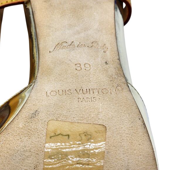 Louis Vuitton Metallic Gold Leather Slingback Pumps EU 39 US 8.5 - NWB $1300 - Picture 11 of 11